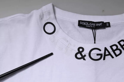 Dolce &amp; Gabbana – Weißes Baumwoll-T-Shirt mit Rundhalsausschnitt und kurzen Ärmeln