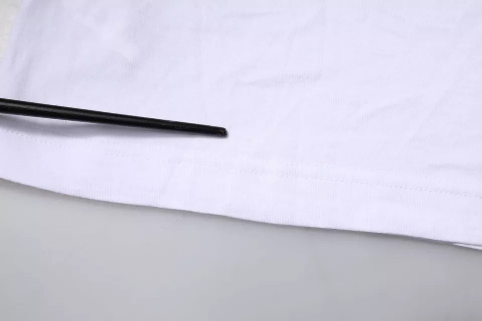 Dolce &amp; Gabbana – Weißes Baumwoll-T-Shirt mit Rundhalsausschnitt und kurzen Ärmeln