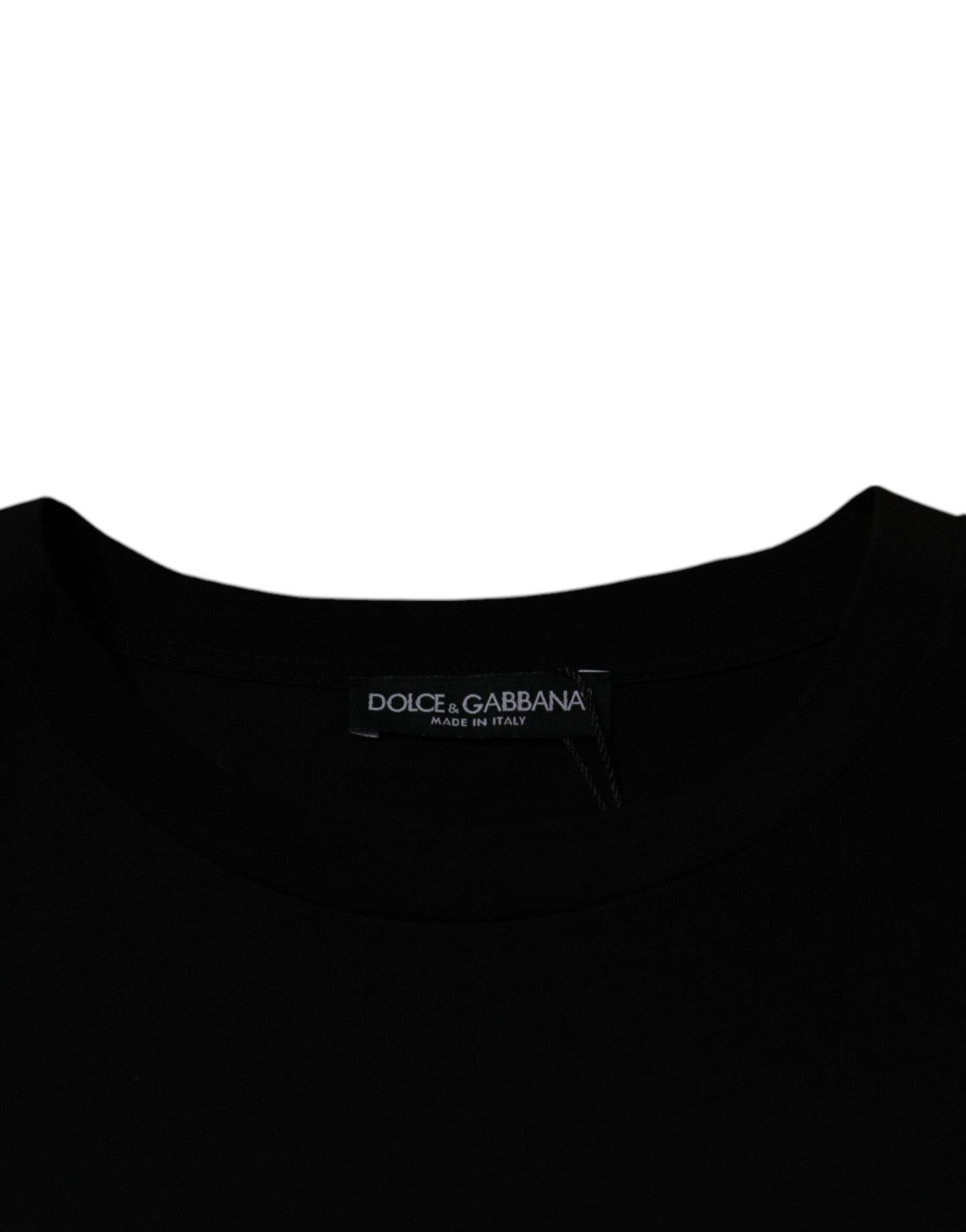 Dolce &amp; Gabbana – Schwarzes, kurzärmliges T-Shirt mit Rundhalsausschnitt