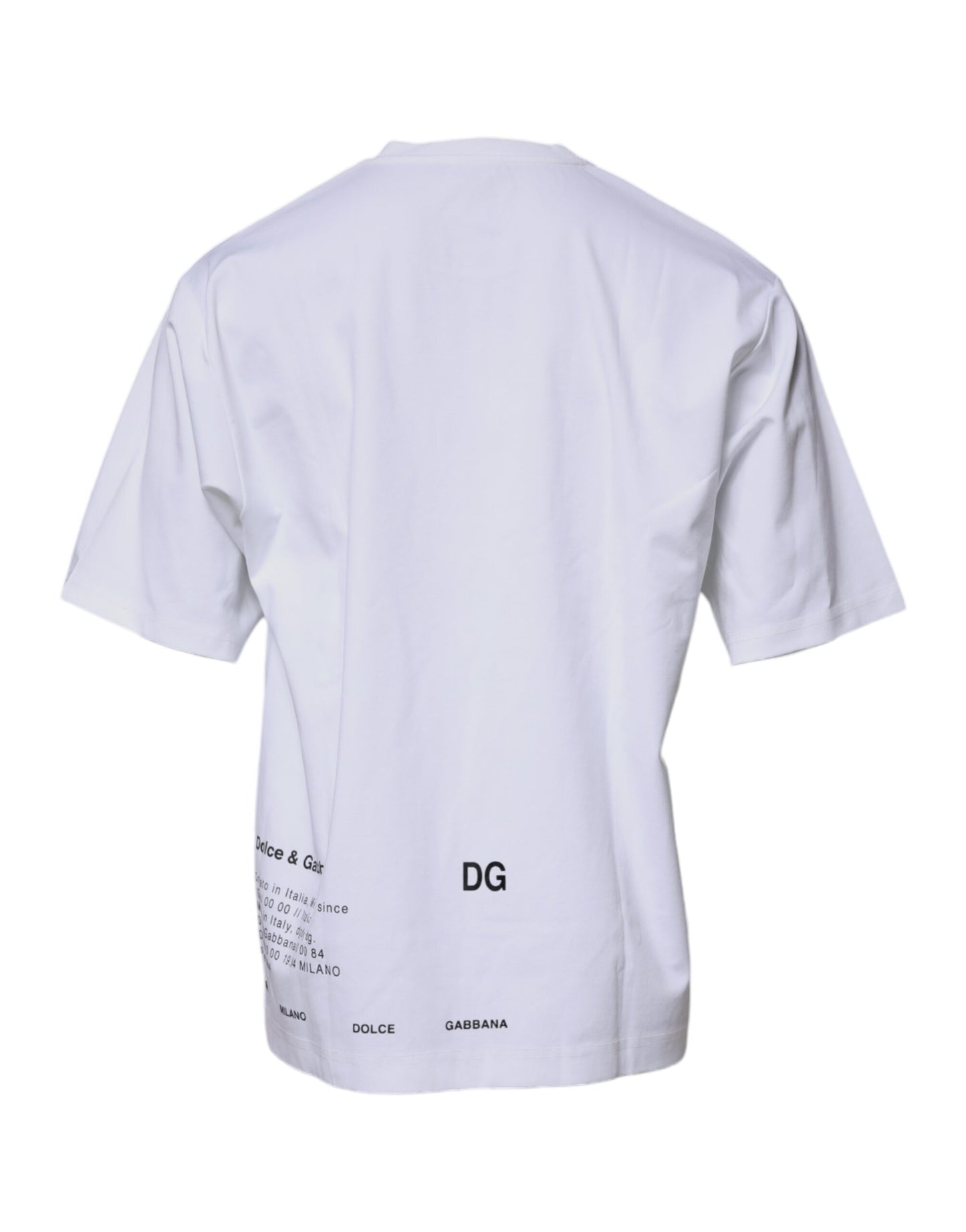 Dolce &amp; Gabbana – Weißes T-Shirt aus Baumwolle mit Rundhalsausschnitt und DG-Logo
