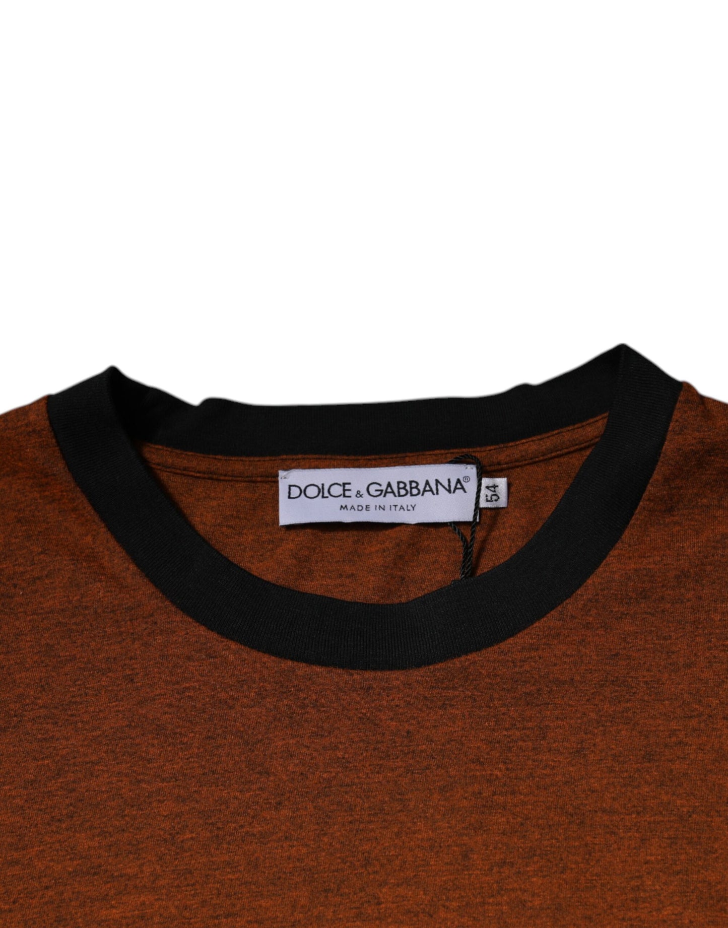 Dolce &amp; Gabbana Braunes T-Shirt aus Baumwolle mit Rundhalsausschnitt und DG-Logo