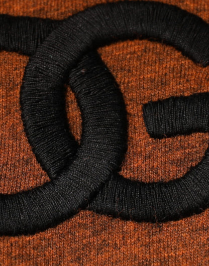 Dolce &amp; Gabbana Braunes T-Shirt aus Baumwolle mit Rundhalsausschnitt und DG-Logo