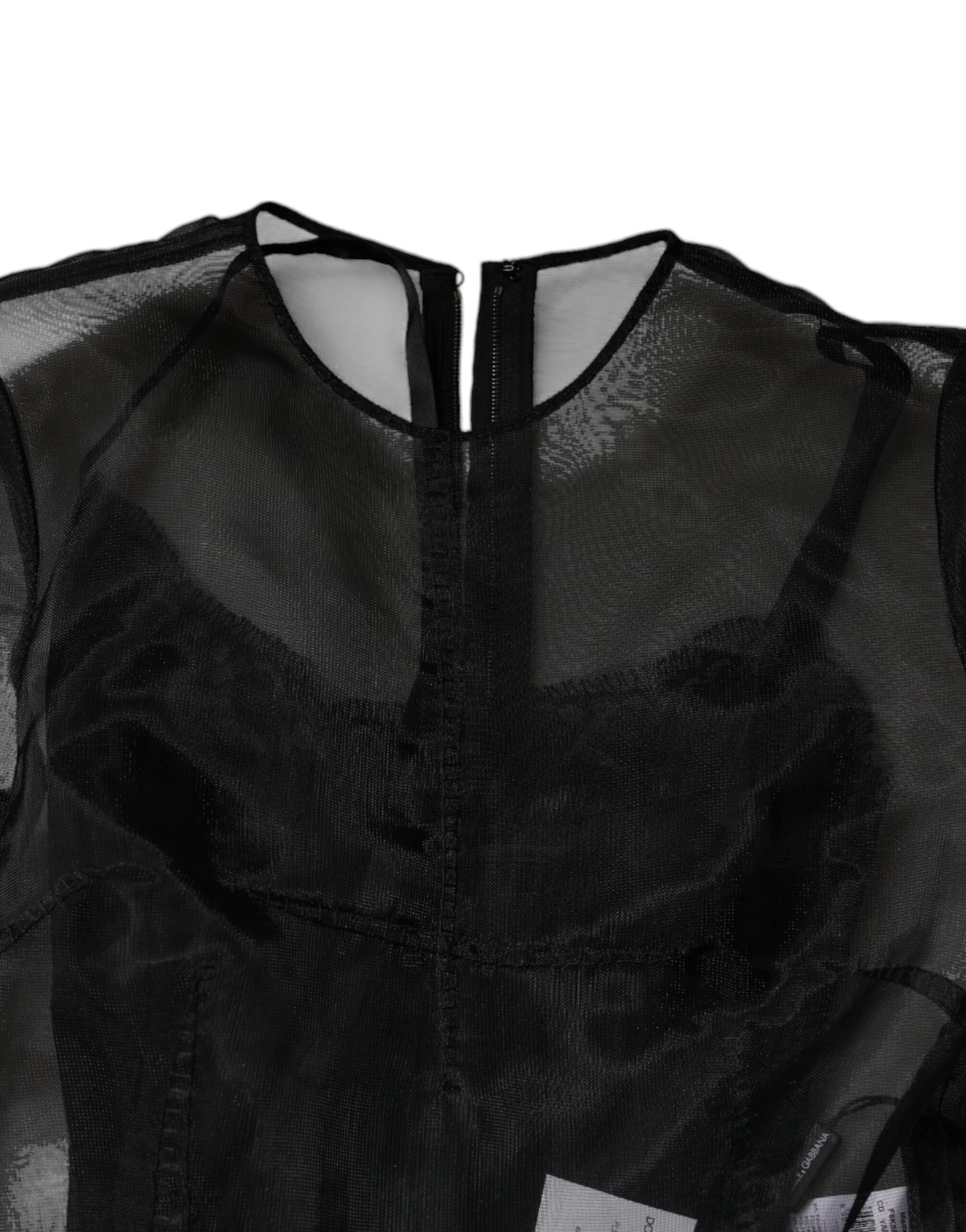 Dolce &amp; Gabbana – Schwarzes A-Linien-Midi-Cocktailkleid aus Tüll