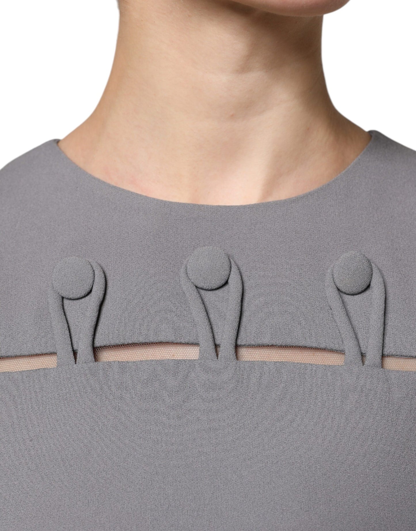 Emporio Armani – Graues, ärmelloses Minikleid in A-Linie mit Rundhalsausschnitt
