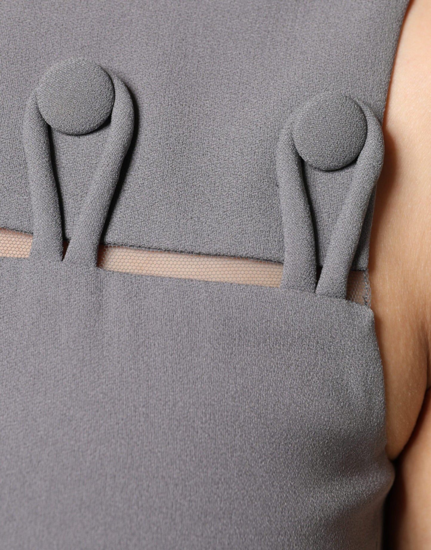 Emporio Armani – Graues, ärmelloses Minikleid in A-Linie mit Rundhalsausschnitt