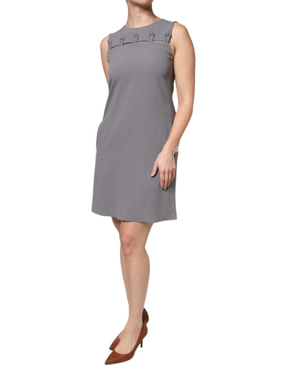 Emporio Armani – Graues, ärmelloses Minikleid in A-Linie mit Rundhalsausschnitt