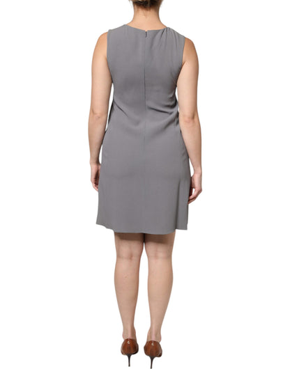 Emporio Armani – Graues, ärmelloses Minikleid in A-Linie mit Rundhalsausschnitt