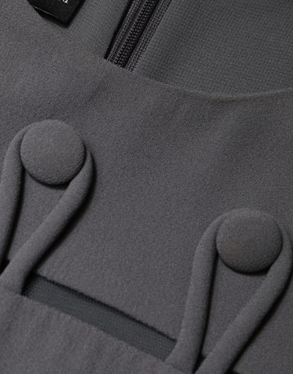 Emporio Armani – Graues, ärmelloses Minikleid in A-Linie mit Rundhalsausschnitt