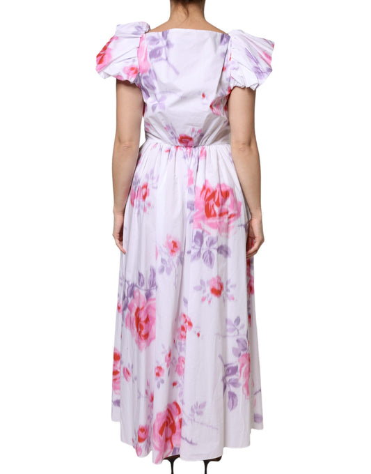 Philosophy – Weißes Maxikleid aus Baumwolle mit Blumenmuster