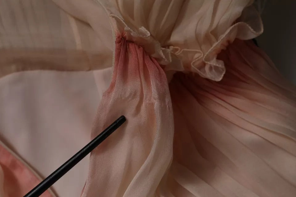 Alberta Ferretti – Ärmelloses, plissiertes Maxikleid in A-Linie, Rosa