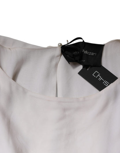 Christian Pellizzari – Langes Maxikleid mit Verzierung in Off-White