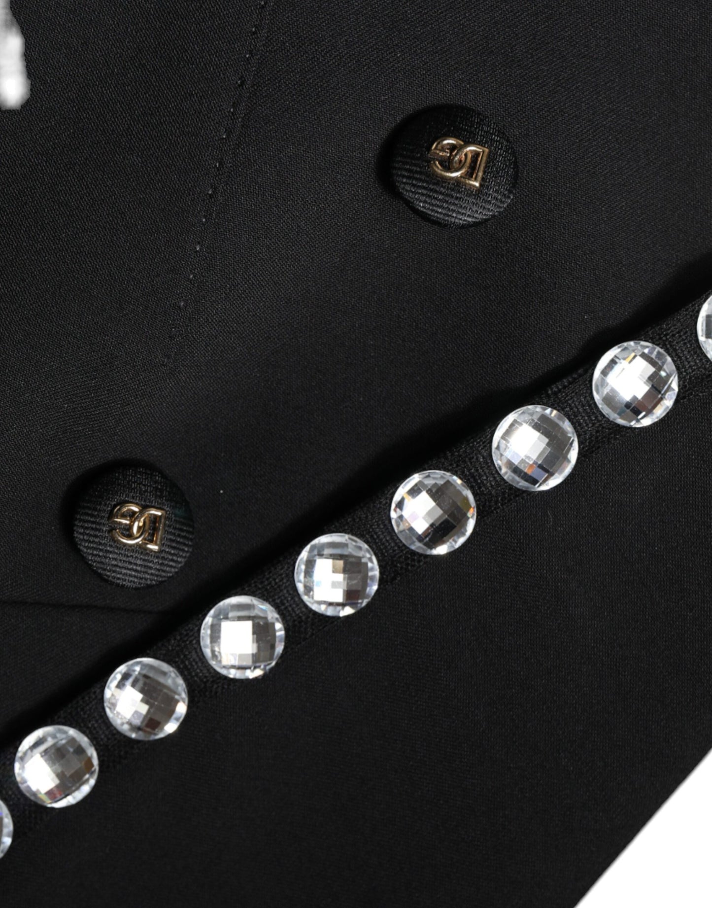 Dolce &amp; Gabbana – Zweireihige Blazerjacke mit schwarzem Kristall
