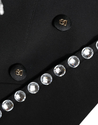 Dolce &amp; Gabbana – Zweireihige Blazerjacke mit schwarzem Kristall