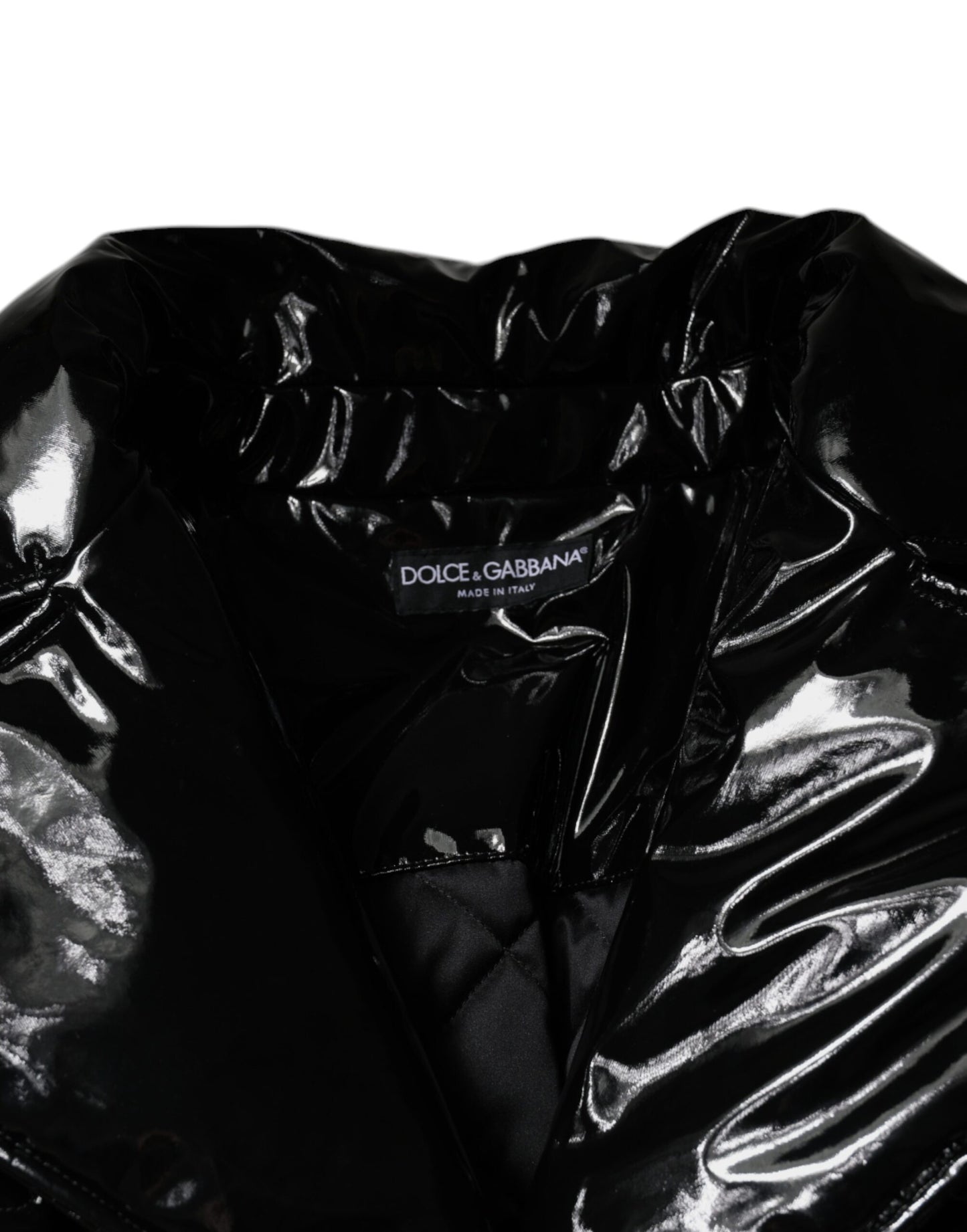 Dolce &amp; Gabbana – Schwarze Blousonjacke aus Polyester mit Knopfleiste