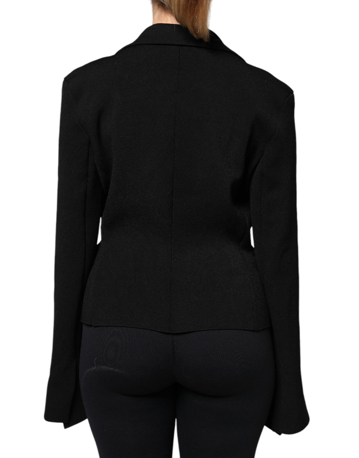 Dolce &amp; Gabbana – Einreihige Blazerjacke aus schwarzer Viskose