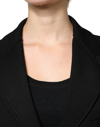 Dolce &amp; Gabbana – Einreihige Blazerjacke aus schwarzer Viskose