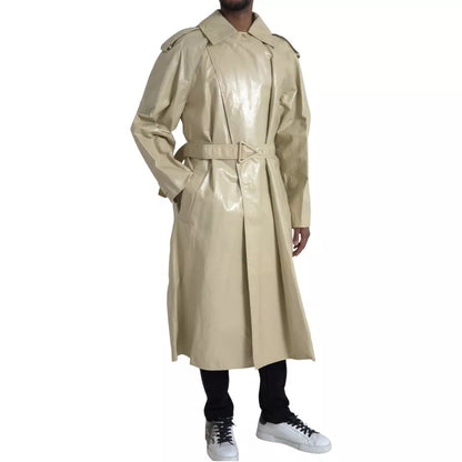 Bottega Veneta Beige Trenchcoatjacke aus Lammleder