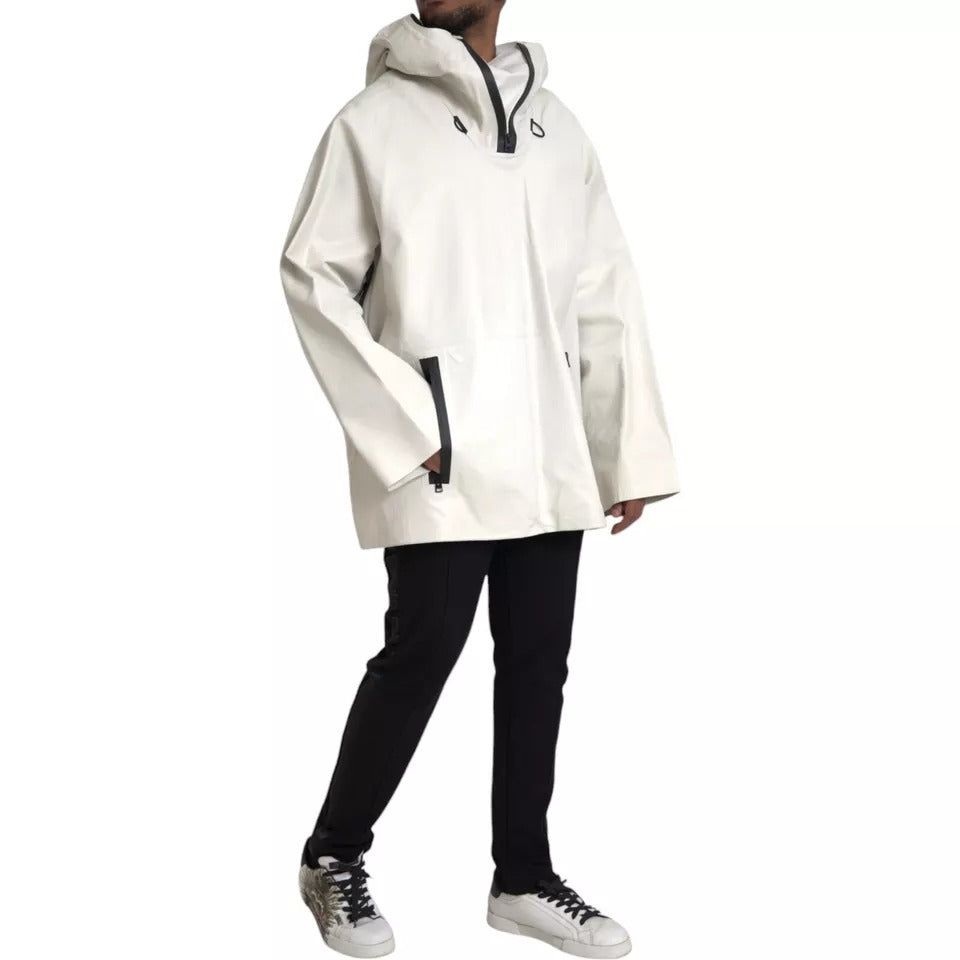 Bottega Veneta Herren Wasserdichte Jacke Blouson aus weißem Leder