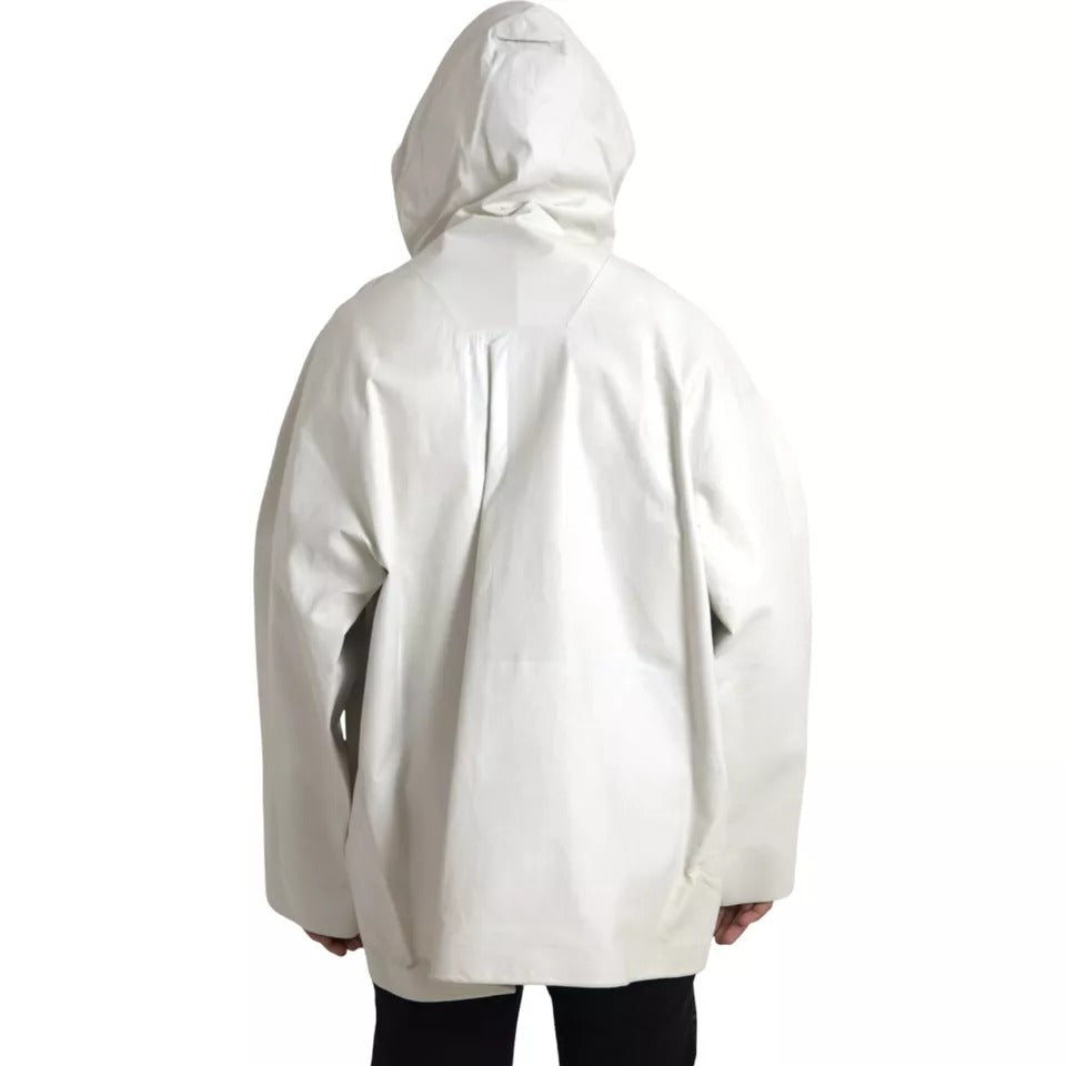 Bottega Veneta Herren Wasserdichte Jacke Blouson aus weißem Leder