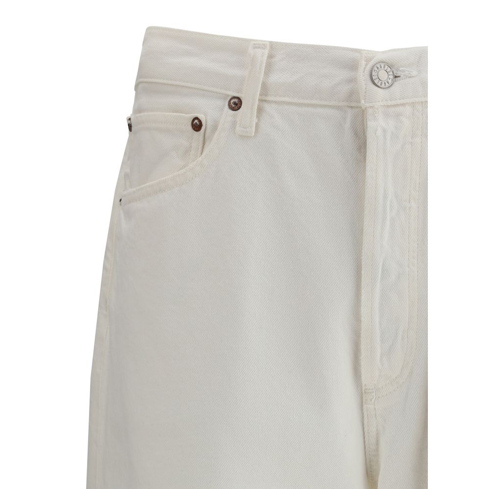 Agolde Jeans aus weißer Baumwolle in lockerer Passform