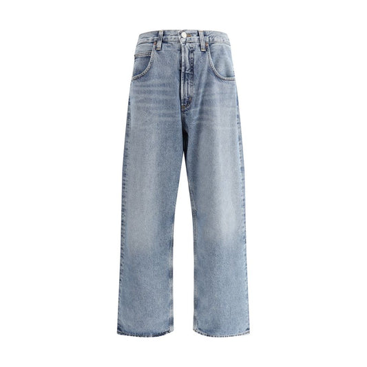 Agolde Hellblaue Baumwolljeans mit hohem Bund