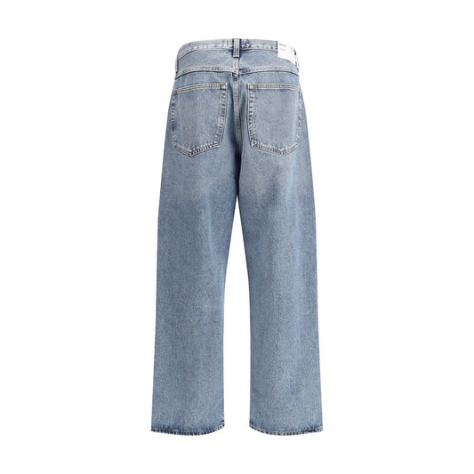 Agolde Hellblaue Baumwolljeans mit hohem Bund