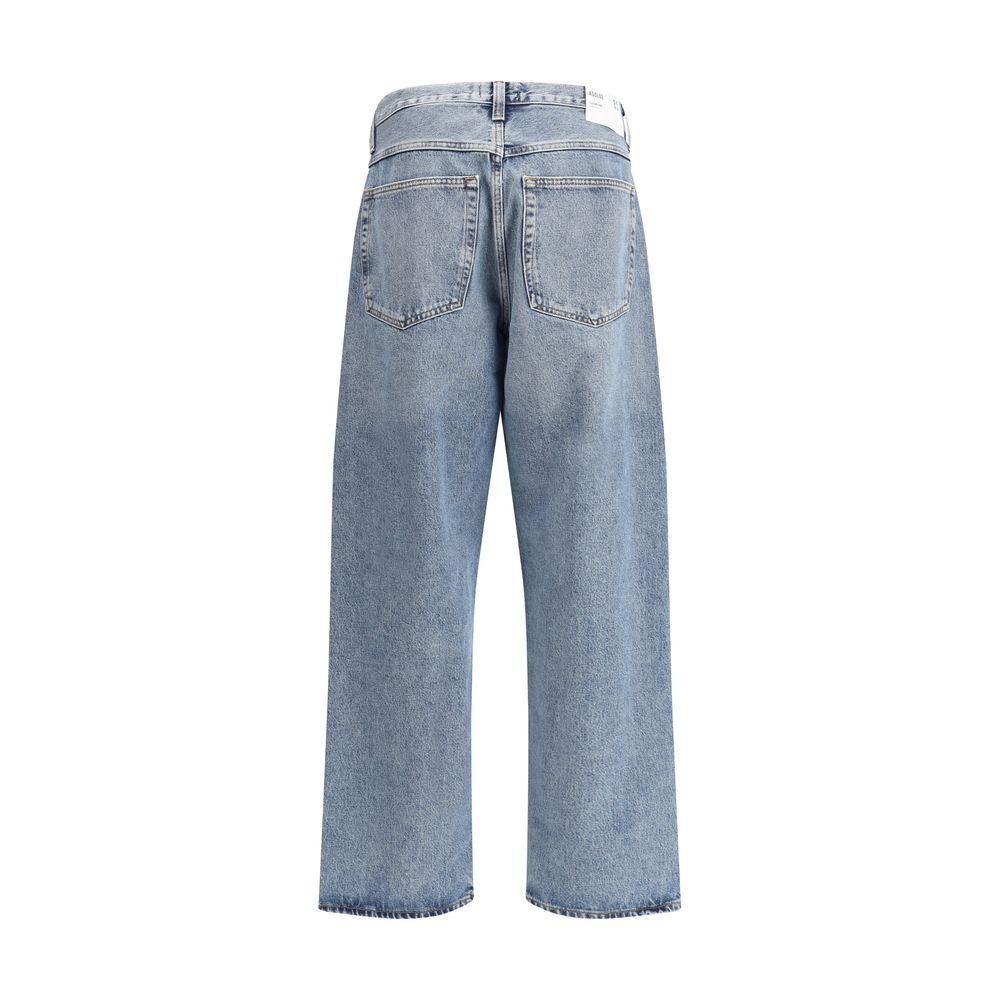 Agolde Hellblaue Baumwolljeans mit hohem Bund