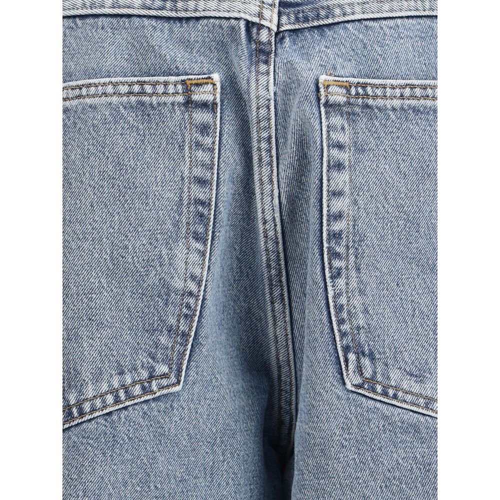 Agolde Hellblaue Baumwolljeans mit hohem Bund