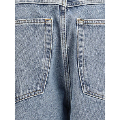 Agolde Hellblaue Baumwolljeans mit hohem Bund