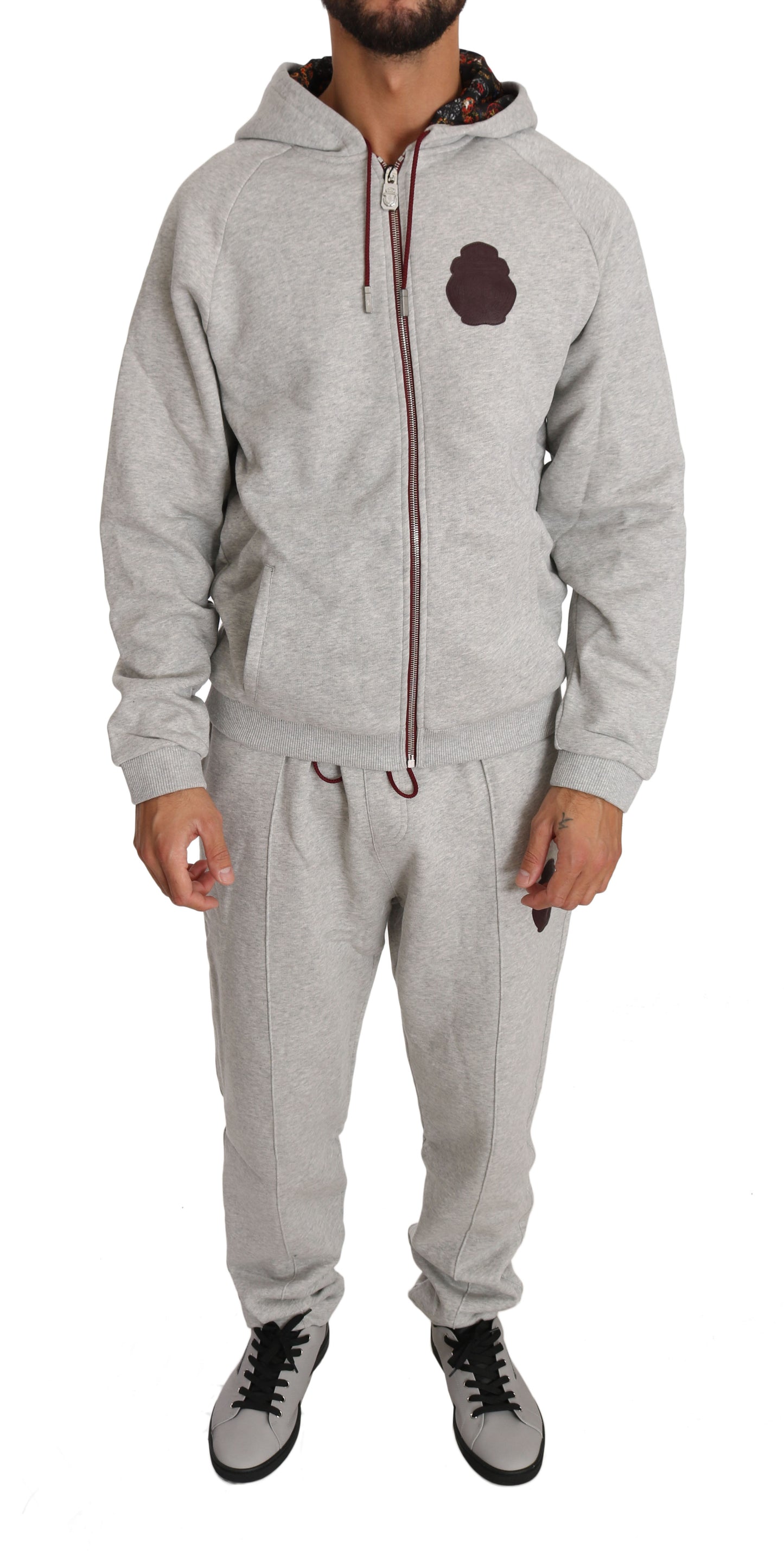 Billionaire Italian Couture – Grauer Trainingsanzug aus Baumwollpullover und -hose