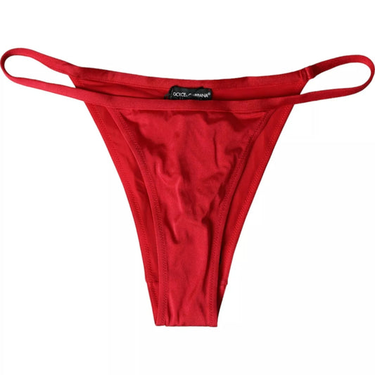 Dolce &amp; Gabbana Roter Nylon Stretch Beachwear Bademode Bottom Bikini