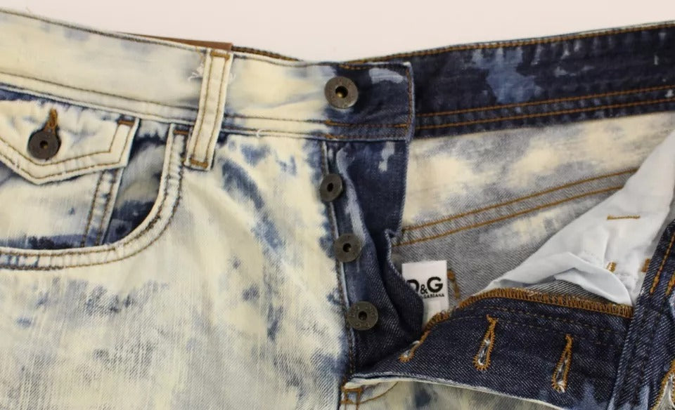 Dolce &amp; Gabbana – Blaue Jeansshorts aus gewaschener Baumwolle von D&amp;G