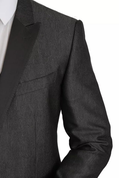 Dolce &amp; Gabbana Grauer MARTINI 2-teiliger Weste-Mantel-Blazer