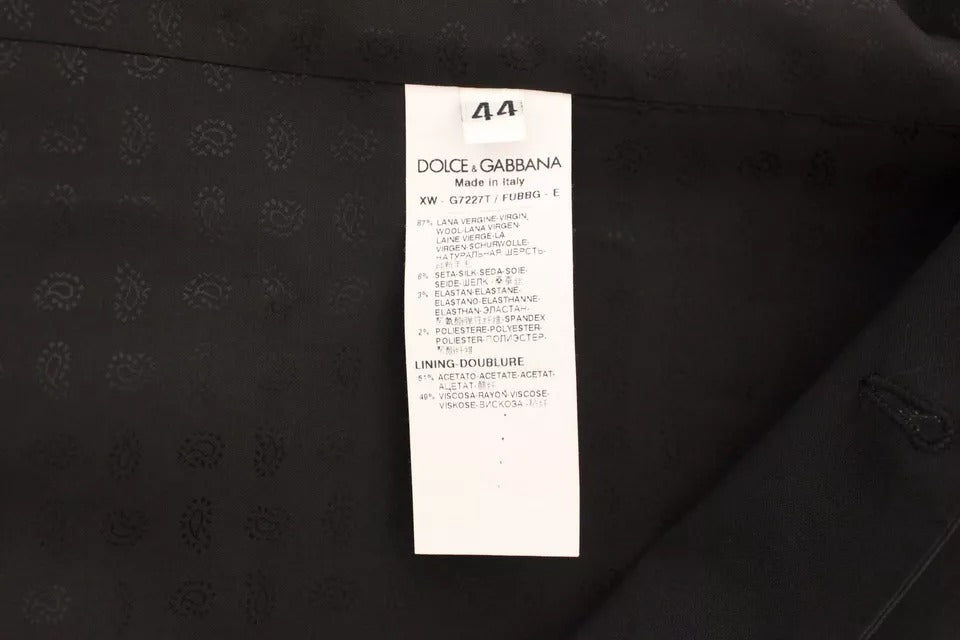 Dolce &amp; Gabbana Schwarzes Woll-Seidenkleid, Weste, Jacke, Weste