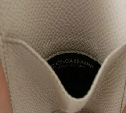 Dolce &amp; Gabbana – Kondometui-Halter aus weißem Dauphine-Leder – Taschengeldbörse