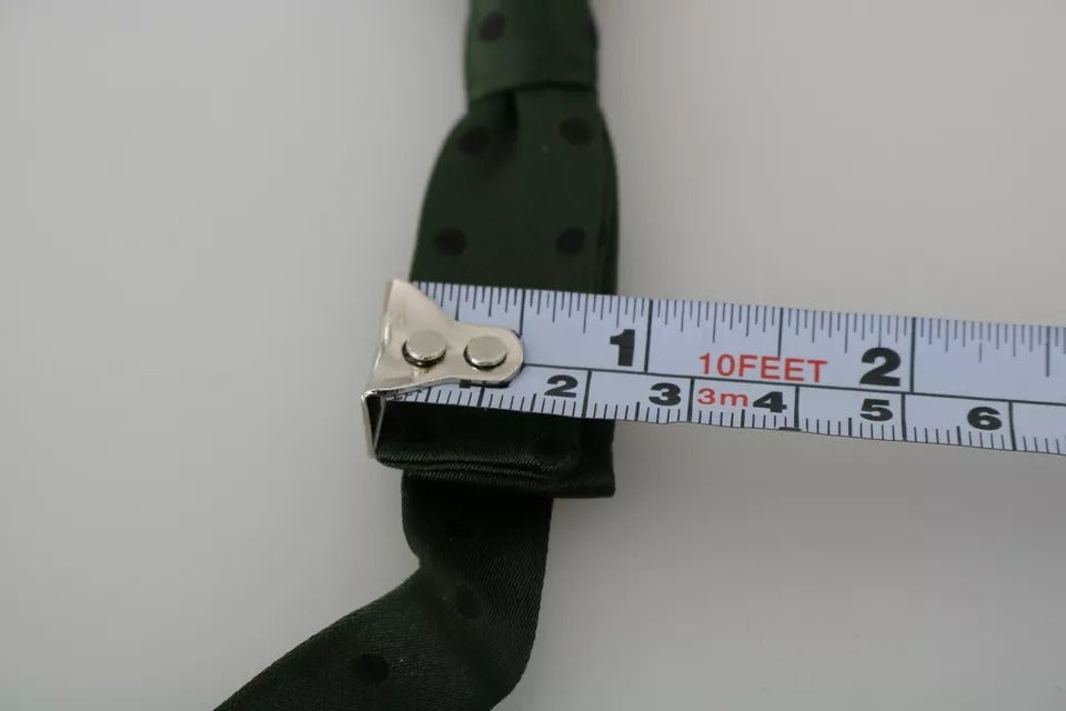 Dolce &amp; Gabbana – Verstellbare Fliege aus grün gepunkteter Seide