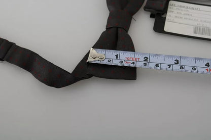 Dolce &amp; Gabbana – Grau gepunktete, verstellbare Seidenfliege