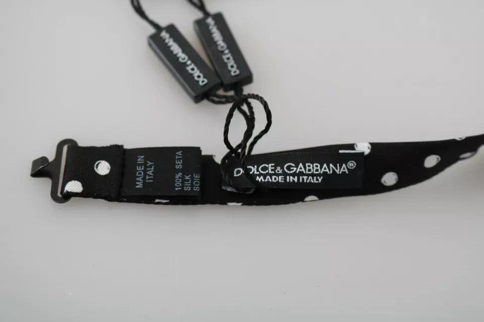 Dolce &amp; Gabbana – Verstellbare Fliege mit schwarzen Punkten