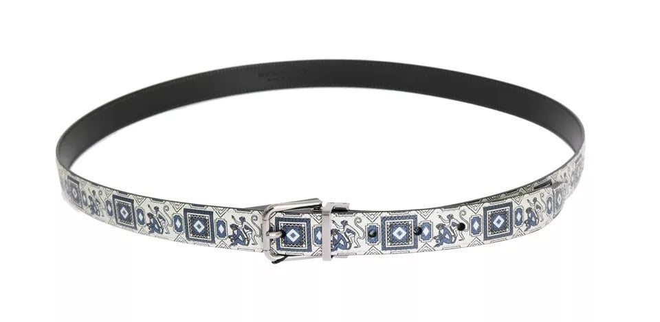 Dolce &amp; Gabbana – Geschenkbox-Set mit weiß-blauem Seidengürtel und Fliege