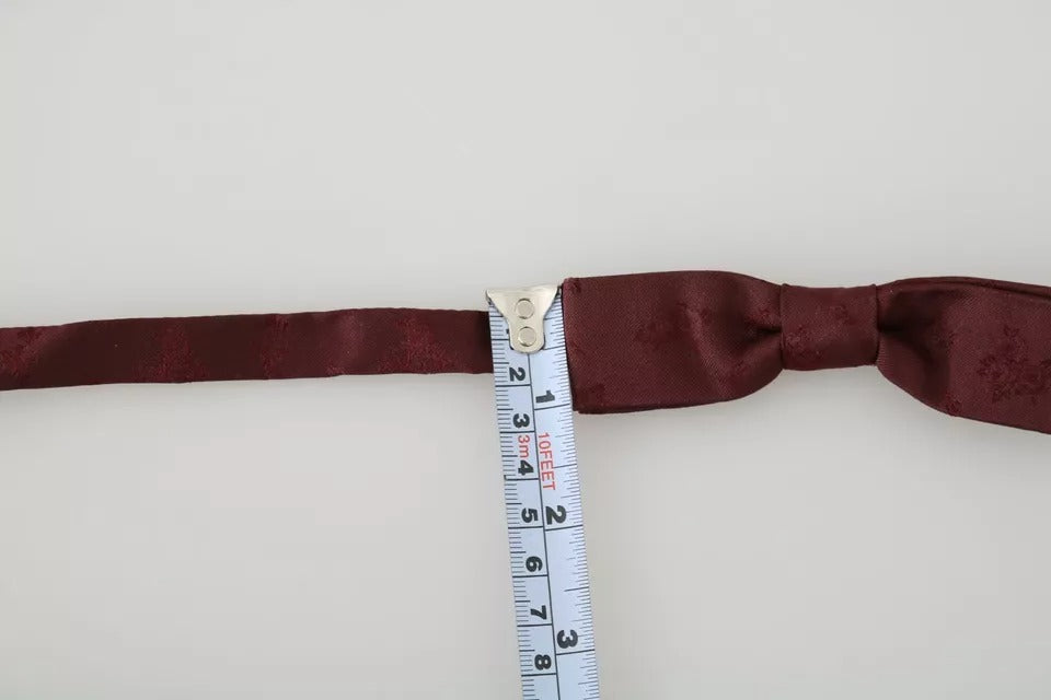 Dolce &amp; Gabbana Bordeauxfarbene, verstellbare Fliege aus Seidenblumen-Faille