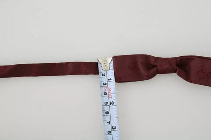 Dolce &amp; Gabbana Bordeauxfarbene, verstellbare Fliege aus Seidenblumen-Faille