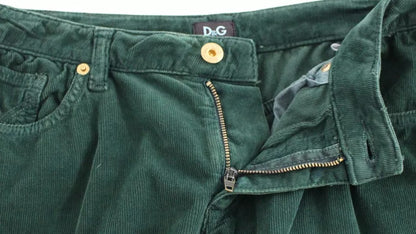 Dolce &amp; Gabbana Grüne Baumwollcordhose SLIMMY Fit D&amp;G