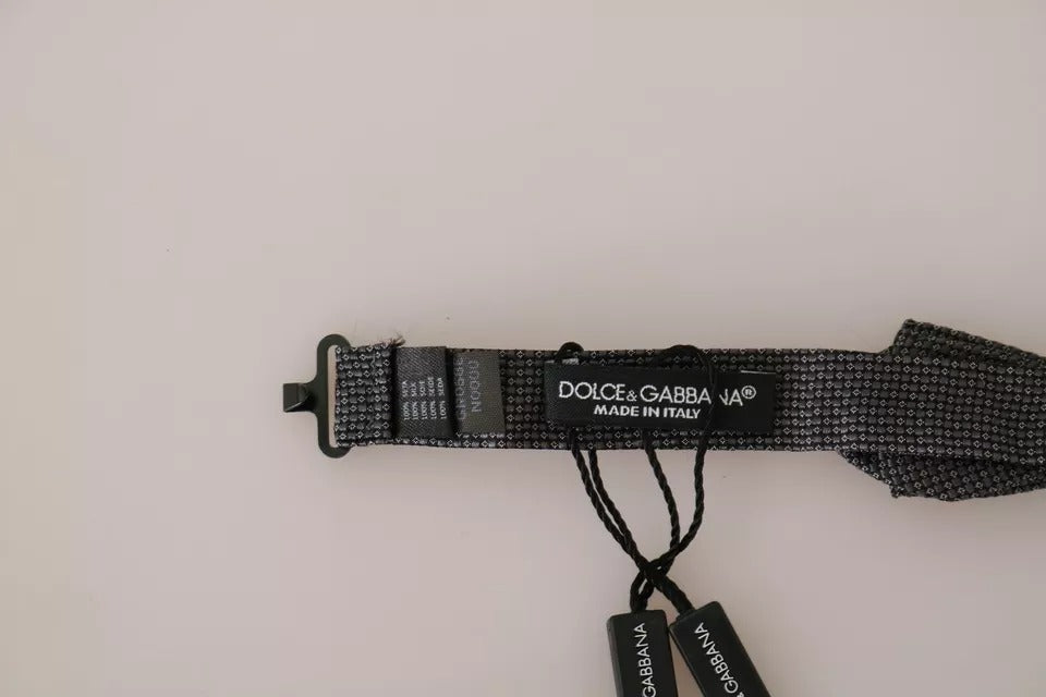 Dolce &amp; Gabbana Graue Seidenkrawatte mit Muster für Herren