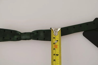 Dolce &amp; Gabbana Grüne Seidenkrawatte mit Punkten für Herren