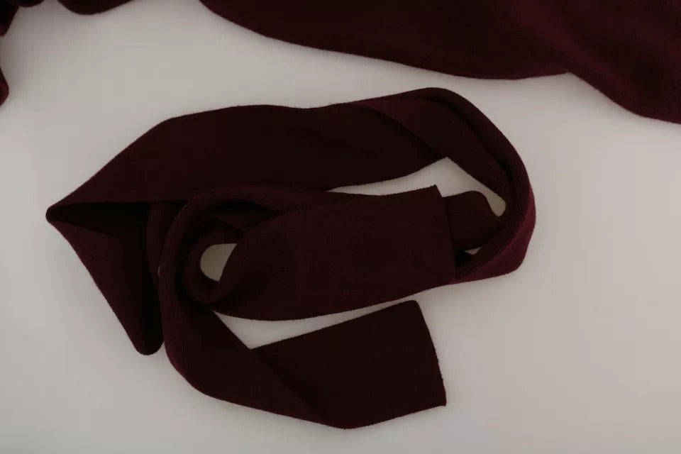 Dolce &amp; Gabbana Bordeauxfarbener Cardigan-Pullover aus Kaschmir mit Krone