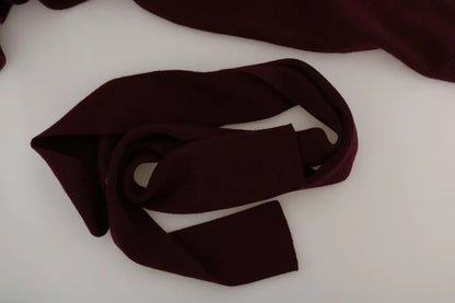 Dolce &amp; Gabbana Bordeauxfarbener Cardigan-Pullover aus Kaschmir mit Krone