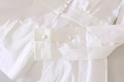 Dolce &amp; Gabbana Schwarz Weiß Dekorative Knöpfe Tops Hemd Bluse