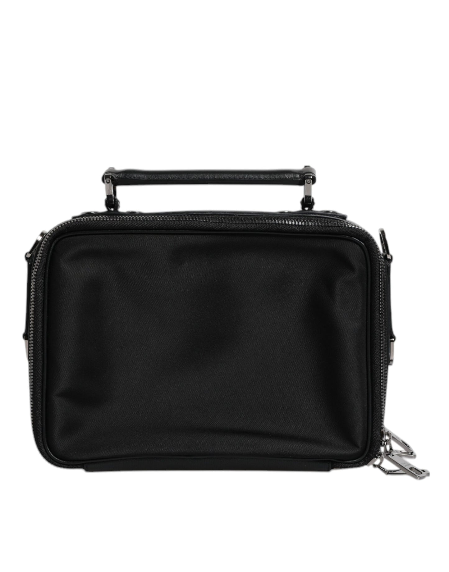 Dolce &amp; Gabbana – Schwarze Umhängetasche aus Nylon und Leder mit Logo