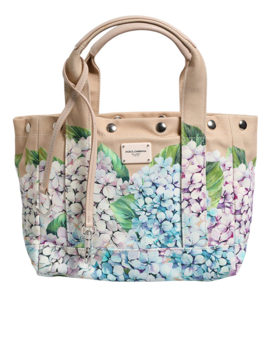 Dolce & Gabbana – TANIA – Tragetasche aus Canvas mit mehrfarbigem Blumenmuster und Henkel