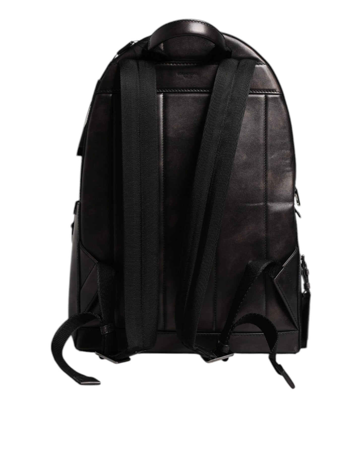 Dolce &amp; Gabbana Bronze Leder Schulreiserucksack